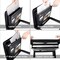 SIMBOOM Zippered Leather Padfolio Multi-Functional Organizer- (Black)